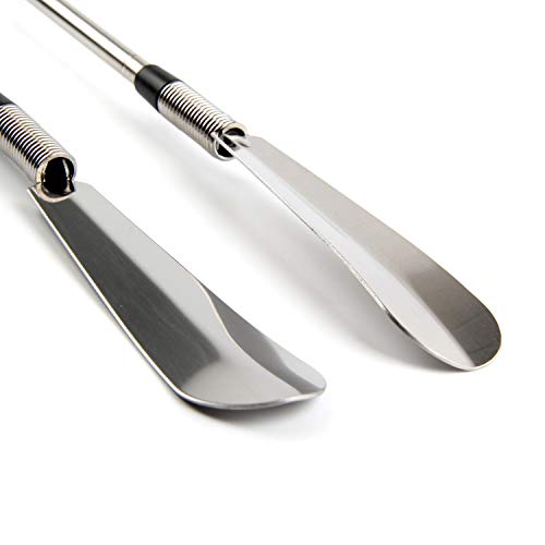 Premium Long Handled Shoe Lifter Twist to Lock 16" to 31" Adjustable Expander Shoe Horn - Extends & Collapses Stainless Steel Telescopic Spring Shoehorn