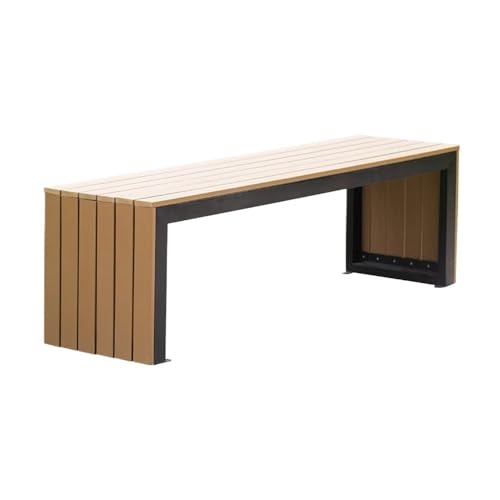 XRXwuf689 Outdoor Garden Bench Garden Backless Bench, with Steel Frame Outdoor Artificial Board Chair, Leisure Seating Park Bench(Large)