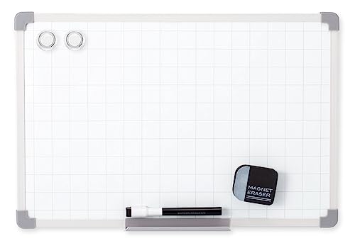 アスミックス セクションボード VWB058 Mサイズ ホワイト 方眼 壁掛け 30×45 ABS 裏面マグネット 縦横兼用 冷蔵庫 授業 黒板 会議