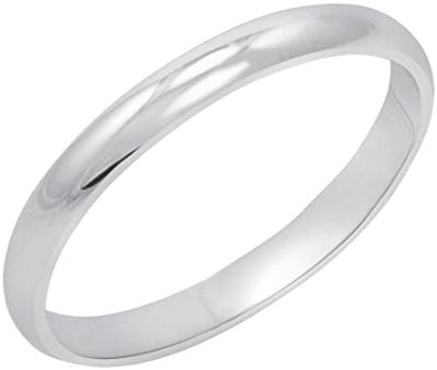 Women's 14K Yellow or White Gold 2mm Traditional Plain Wedding Band (Available Ring Sizes 4-8 1/2)