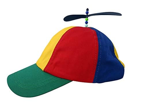 Nicky Bigs Novelties Adult Adjustable Funny Propeller Hat Rainbow Silly  Helicopter Spinner Funny Hats Crazy Sp
