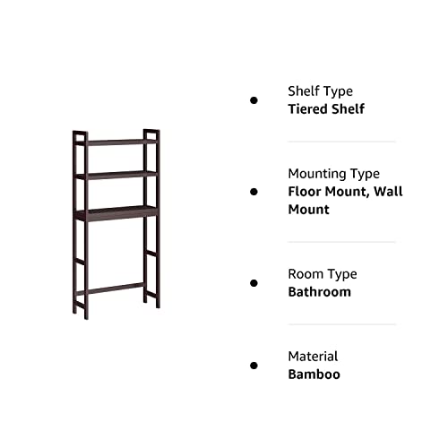 SONGMICS Over The Toilet Storage, 3Tier Bamboo Over Toilet Bathroom