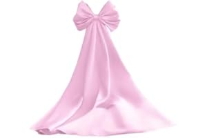 TOHXZCUS Women's Satin Bow Cloak for Prom Dress with Detachable Sleeves Train for Wedding Dress Long Bridal Cape Accessories