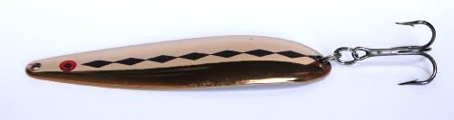MESU Bait Company Gold Shocker Brent Chapman Flutter Spoon, Gold/Black, 1.2-Ounce