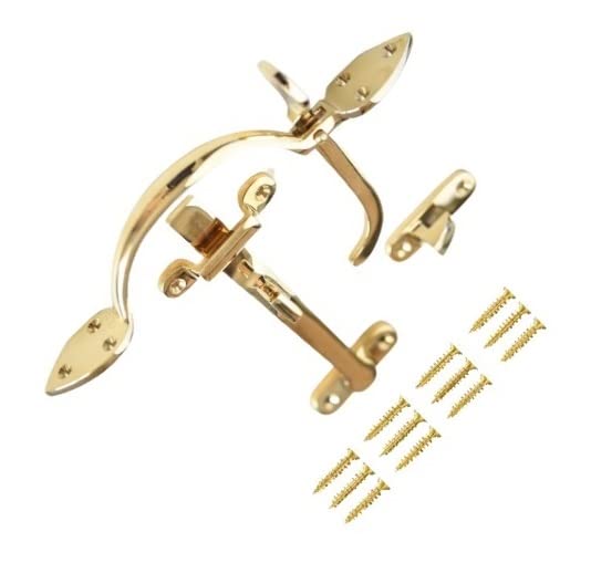 TERF® Traditional Vintage Style Polished Brass Suffolk Latch Gate Door Lock 200mm Thumb Latch Catch Lock Suffolk Latches for Gate Shed Cottage Doors Lock with Fixing Screw - Pack of 1