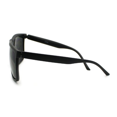 Super Dark Black Lens Men's Sunglasses Classic Square Frame Black