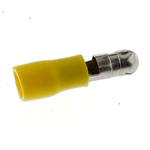 SeKi 14008 Yellow 25 x Round Connector 4-6 mm² Pin Diameter: 5-Insulated Cable Lug 4.0-6.0 mm²