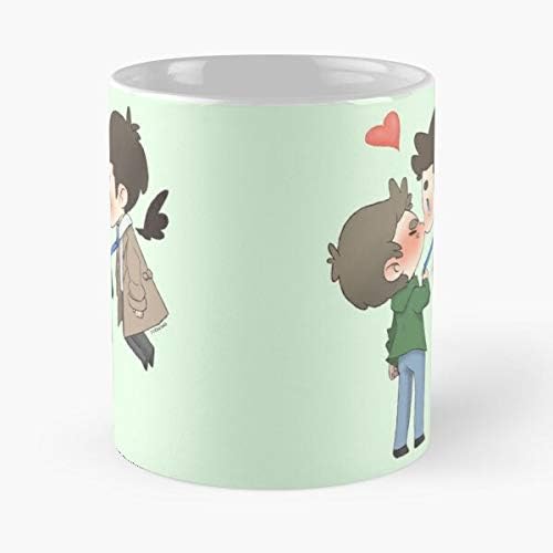 Destiel Kiss Classic Mug - The Funny Coffee Mugs For Halloween, Holiday, Christmas Party Decoration 11 Ounce White Cettire.