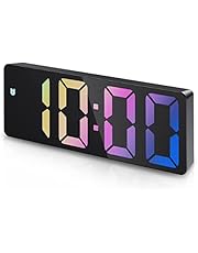 Upgraded Digital Alarm Clock, LED Clock for Bedroom, Electronic Desktop Clock with Temperature Display, Adjustable Brightness, Voice Control, 12/24H Display for Home, Office, Kids, Elder (Colour )