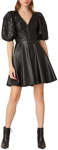 rag bone leather dress rag & bone Women's Brigette Faux Leather Dress, Blk, 12 at Amazon Women's  Clothing store