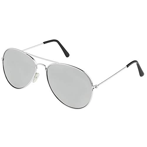 silver mirrored aviator sunglasses