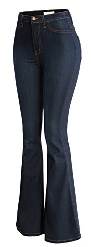 URBAN K Women's Classic High Waist Flare & Skinny Denim Jeans Bell Bottoms