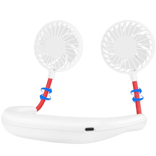 Haomaomao Portable Neck Fan Rechargeable USB Hands-free