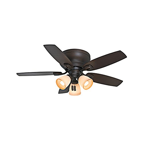 Casablanca Fan 44 inch Maiden Bronze Finish Low Profile Ceiling Fan with Smoked Walnut/Walnut Reversible Veneer Blades and Light Kit (Certified Refurbished) - Thumbnail 5