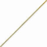 10k Gold Solid Box Chain Necklace with Spring Ring (0.4mm)