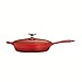 Tramontina Bestow Enameled Cast Iron Skillet with Lid, 10-inch Frying Pan, Red