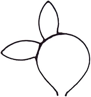 Pastel Color Rabbit Bunny Ear Headband - Black