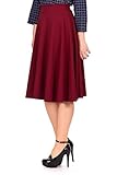 Dani's Choice Feminine Stretch High Waist Flared Circle Skater Midi Skirt