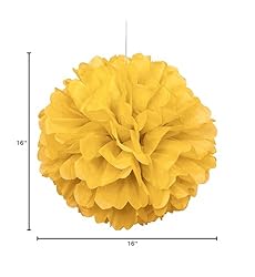 Sunflower Yellow Solid Hanging Tissue Pom Pom