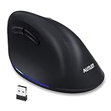 Autley Wireless Vertical Mouse, 2.4G Optical Wireless Silent Ergonomic Mouse for Large Hands, for Laptop, Computer, Desktop, with Adjustable 800/1200/1600 DPI (Silent Click)