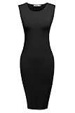 Meaneor Women's Classic Slim Fit Sleeveless Midi Pencil Business Bodycon Dress