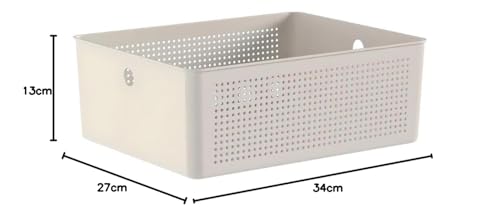 Ou Cesto Organizador Multiuso12L Bege Linha Flow
