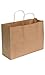 SSWBasics Kraft Paper Shopping Bag - Large (16”L x 6”D x 12 ½”H) - Case of 100