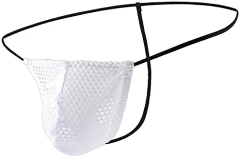 Jhualeek Men's Sexy Star Mesh Underwear Low Rise Bulge Thong G-String Elastic Smooth Bikini Underwear