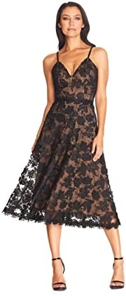 dress the population delphine dress NEW Dress the Population Delphine Floral Embroidered Wrap Dress- Size L  #MD309
