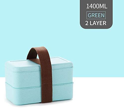 WORTHBUY Microwave Lunch Box For Kids Food Storage Container Japanese Wheat Straw Leakproof Bento Box Portable School Picnic Set