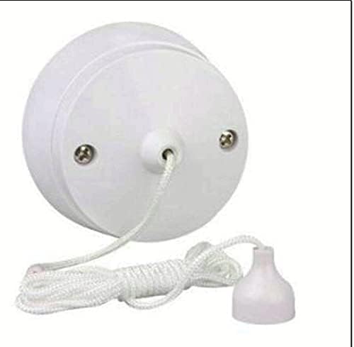 Mr. Gadget's Solutions 6 Amp 1 Way Ceiling Pull Cord Light Switch White Plastic