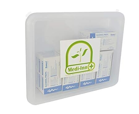 Medi-Inn+ 500 Stück Alkoholtupfer 30 x 65 mm Tupfer Alkoholpads inklusive Aufbewahrungsbox