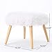 Christopher Knight Home Huxley Faux Fur Ottomans, 2-Pcs Set, White