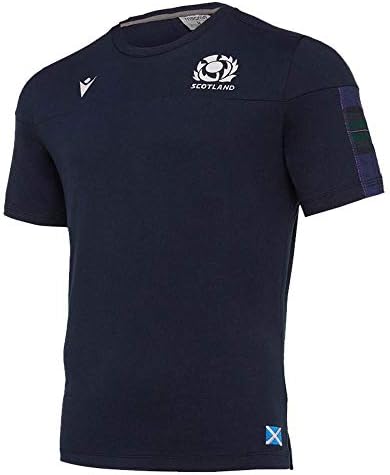 Macron 2019-2020 Scotland Rugby Official Travel T-Shirt (Navy)
