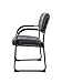 Boss Office Products Leather Sled Base Side Chair with Arms in Black