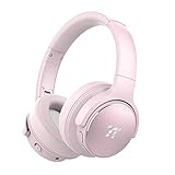 TaoTronics Active Noise Cancelling Bluetooth Headphones HiFi Stereo Wireless Over Ear Deep Bass Headset w/CVC Noise Canceling Microphone 30 Hour Playtime-Pink