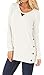 Womens Faux Suede Long Sleeve Round Neck Blouse Buttons Casual Plain Cotton Tunic Tops Oatmeal M