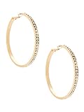 G by GUESS Women's Large Gold Rhinestone Hoop Earrings