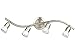 Brushed Nickel 4 Light Transitional Track Light Wall or Ceiling Mount Light Fixture with Adjustable Alabaster Glass Shades