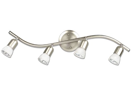 4 Globe Track Lighting Wall or Ceiling Mount Light Fixture, Brushed Nickel