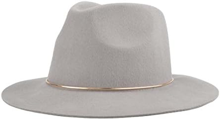 CYPER TOP Fashion Vintage Women Ladies Wide Brim 100% Wool Fedora Cloche Hat (gray)