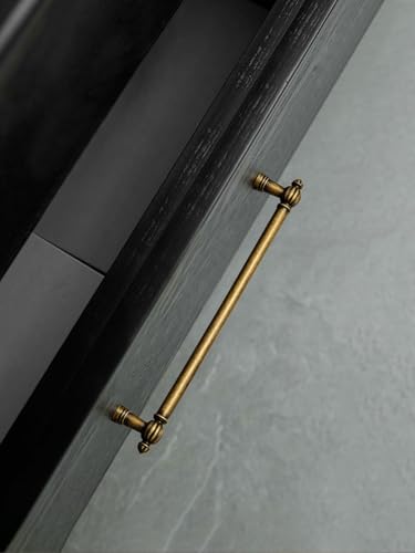 BEILEIOU Antique Brass Zinc Alloy Cabinet Pulls 192mm Hole Center Classic Vintage Drawer Handles Drawer Handles for Kitchen Cupboard Bathroom Dresser