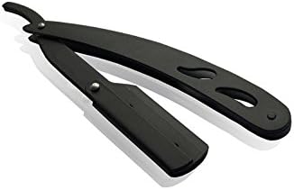 Professional Stainless Steel Straight Edge Cut Throat Razor Barber Manual Folding Shaving Razor Men Black