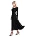 YiZYiF Women's Liturgical Praise Dance Dress with Long Sleeve Round Neck Skirt Costume Black Large
