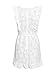 Fashiomo Women's Lace Floral Hollow Out Mini Dress Ruffle Tie Waist Summer Dress White,M