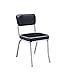 Coaster Home Furnishings Retro Set of 2 Open Back Dining Side Chairs Faux Leather Upholstered Back and Padded Seat Cushion Sturdy Steel Frame Black and Chrome 2066