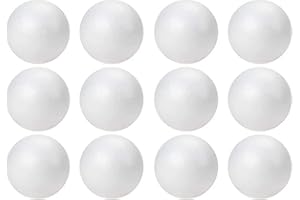 TFARC FOAM 3 Inch Craft Foam Balls 12-Pack, Polystyrene Balls for DIY Crafts School Supplies Decorations(White)