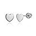 14k White Gold Plain Heart Children Screwback Baby Girls Stud Earrings
