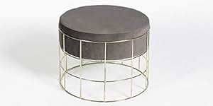 LIFA LIVING Puff asiento almacenaje | Taburete reposapiés redondo