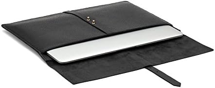 Chalk Factory Genuine Leather Sleeve with Felt Inside Custom Made for Lenovo Ideapad GS510p 59-411377 15.6-inch Laptop #CYFELT, Black